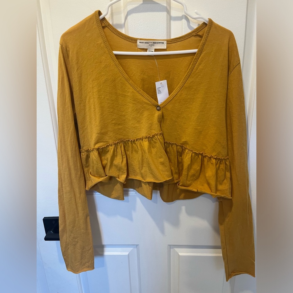 NWT Mustard Yellow Women's Crop Top Urban Outfitters